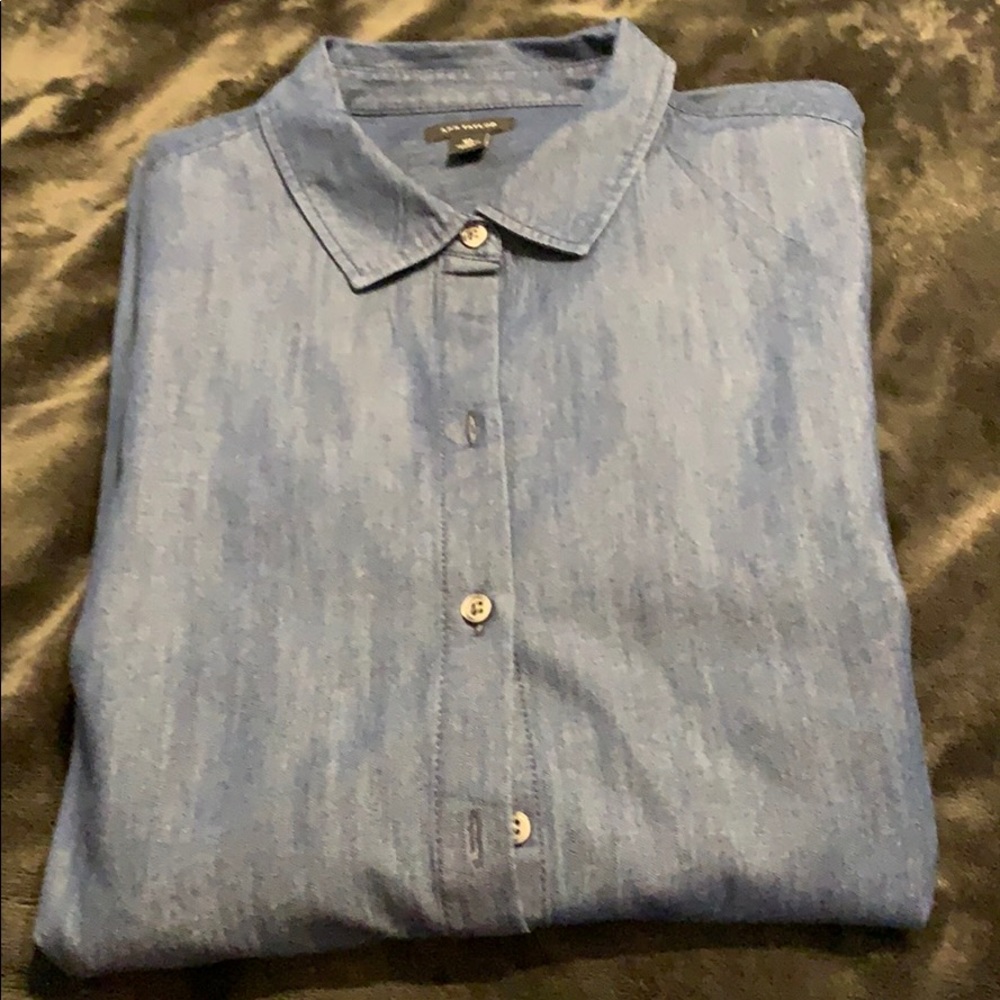 Ann Taylor Denim Long Sleeve Shirt